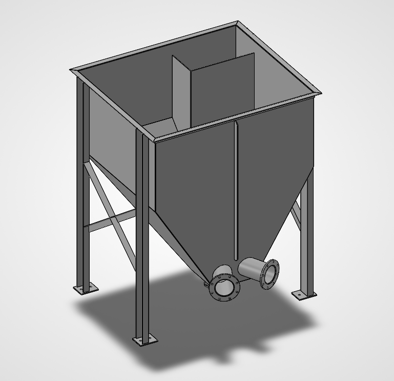 Alternate view of a hopper assembly design